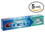 Crest Toothpaste Whitening with Scope, Minty Fresh Flavor, 8 Oz Tubes (Pack of 5)