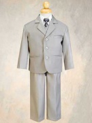 Toddler 5 Piece Suit with Vest and Tie - Lt Gray