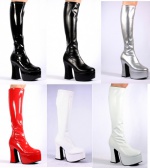 Women's Knee High Platform Boots with Block Heel