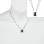 Blue Sapphire & Diamond Necklace Platinum Only One Available IGI Value $38,135