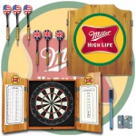 Miller High Life Dart Cabinet Includes Darts and Board
